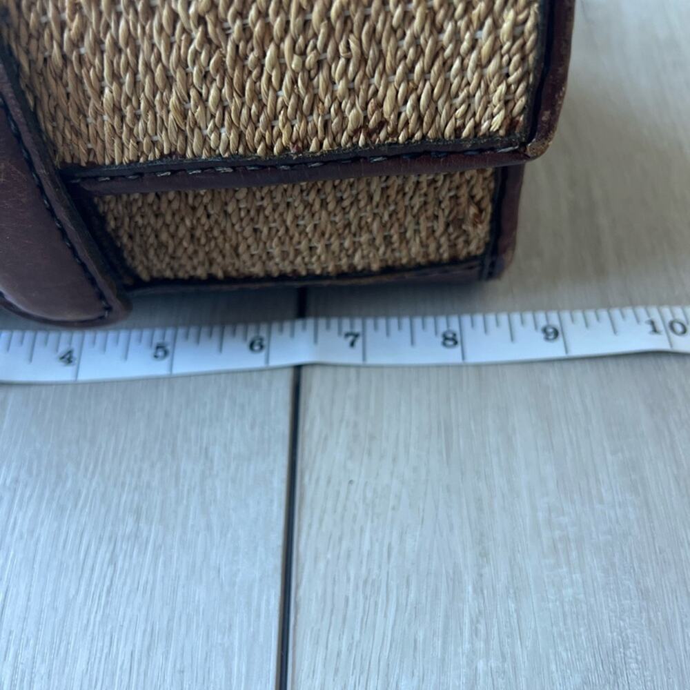 Vintage Leather woven bucket bag brown tone safari tan - Picture 6 of 11